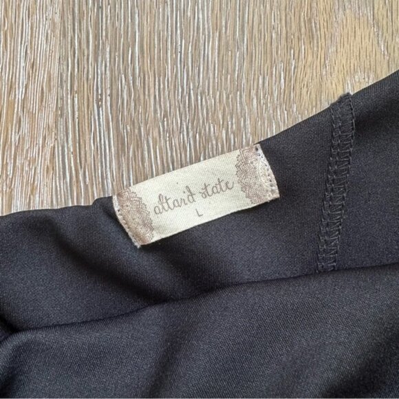 NWOT Altar'd State Embry Black Wide Leg Jumpsuit Ruffle Off Shoulder - Large - Picture 9 of 16